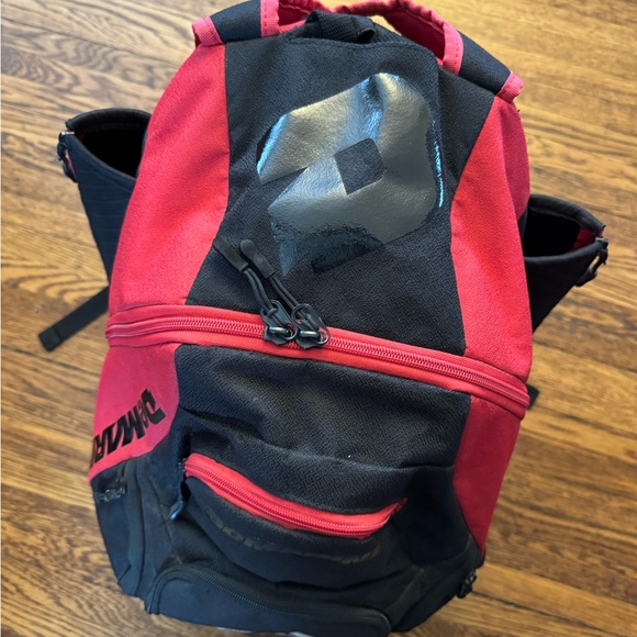 DeMarini Voodoo OG baseball backpack in scarlet red and black. - Picture 2 of 12